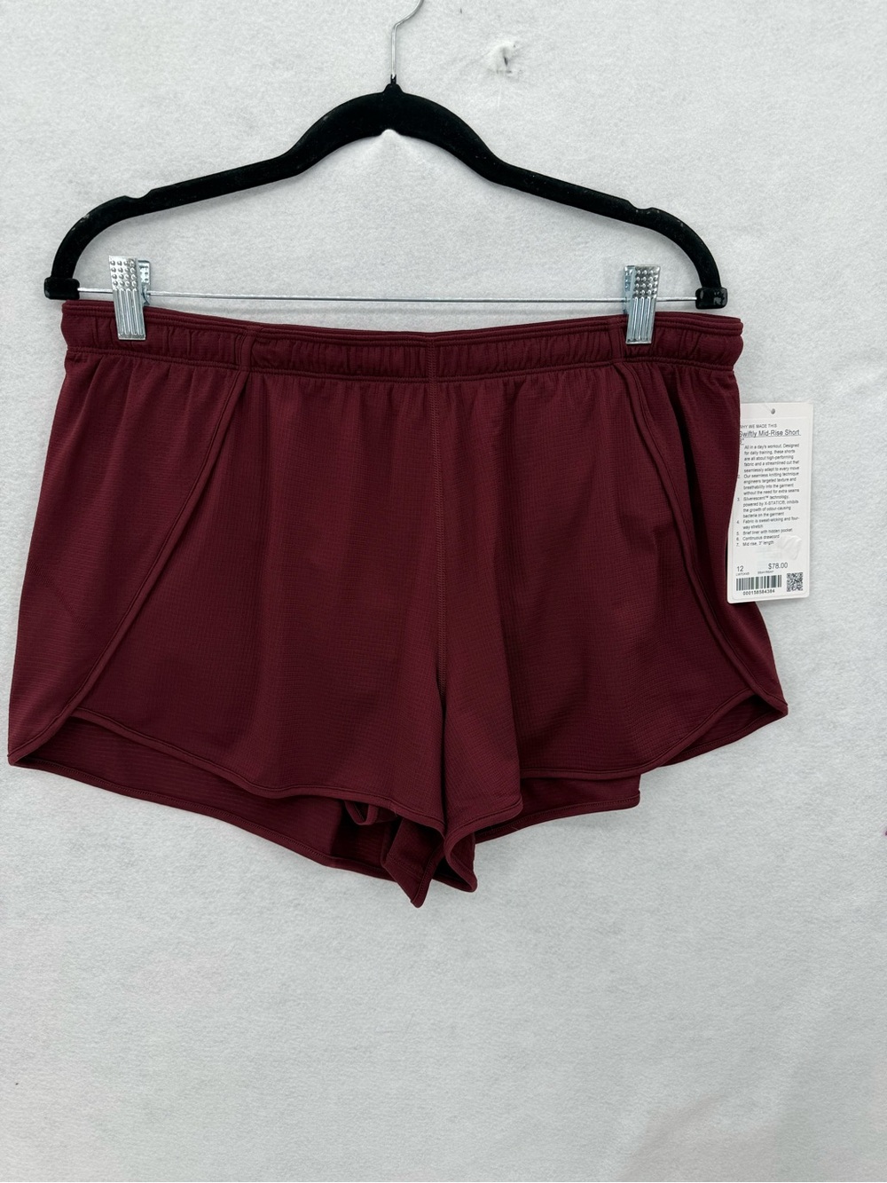 NWT Lululemon Swiftly Mid-Rise Short 3" Burgundy Bay W7DK4S‎ Size 12